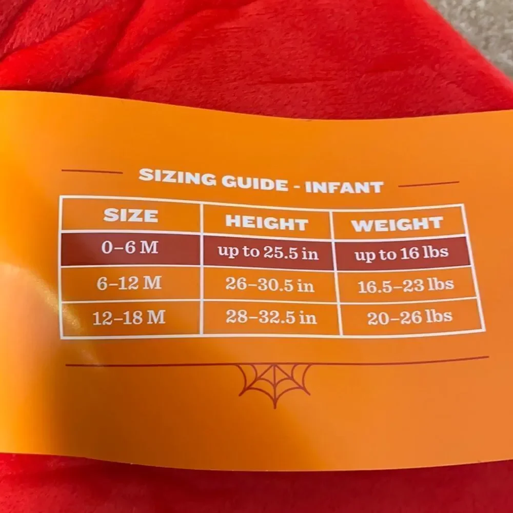 Infant Baby Gnome Halloween Costume Size 0-6 months NWT